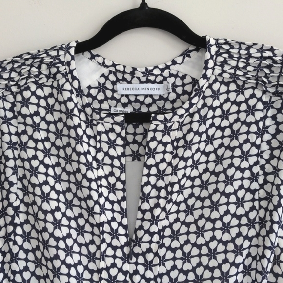 REBECCA MINKOFF | Cassandra Shift Dress Cap Sleeves, Navy & White, Women's S - Picture 8 of 15